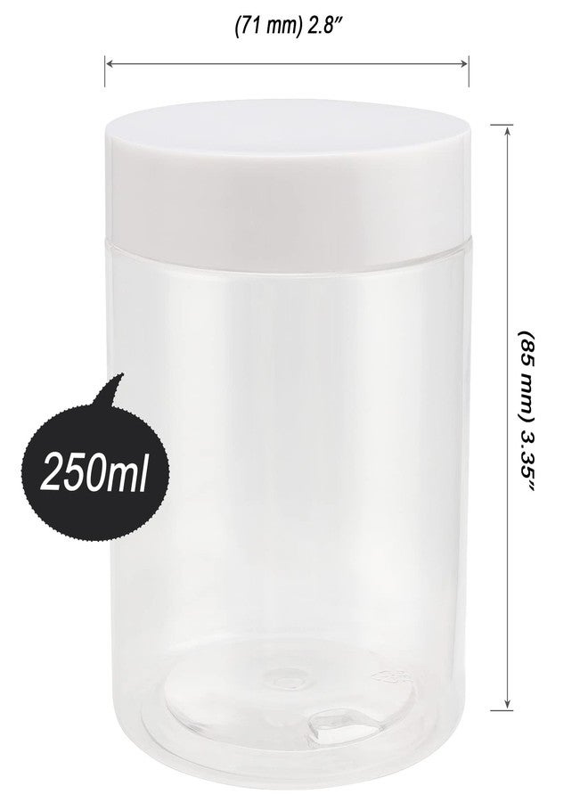 MOUYAT 30 Pack 8 Oz Plastic Jars with Lids, Leakproof Wide Mouth Refillable Empty Plastic Containers, Clear Plastic Butter Storage Containers for Kitchen Food, Beauty Product,Scrub Sugar, Beads - Image 2